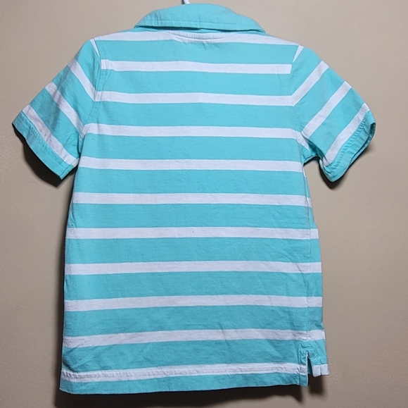 Old Navy Blue and White Striped Polo Shirt - Picture 4 of 5